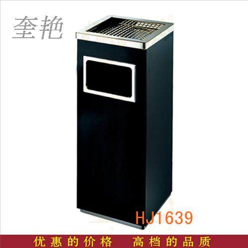 Square Lige seat ground ash bucket side mouth iron baked black paint durable peel confetti box Hong Kong style tea restaurant trash can