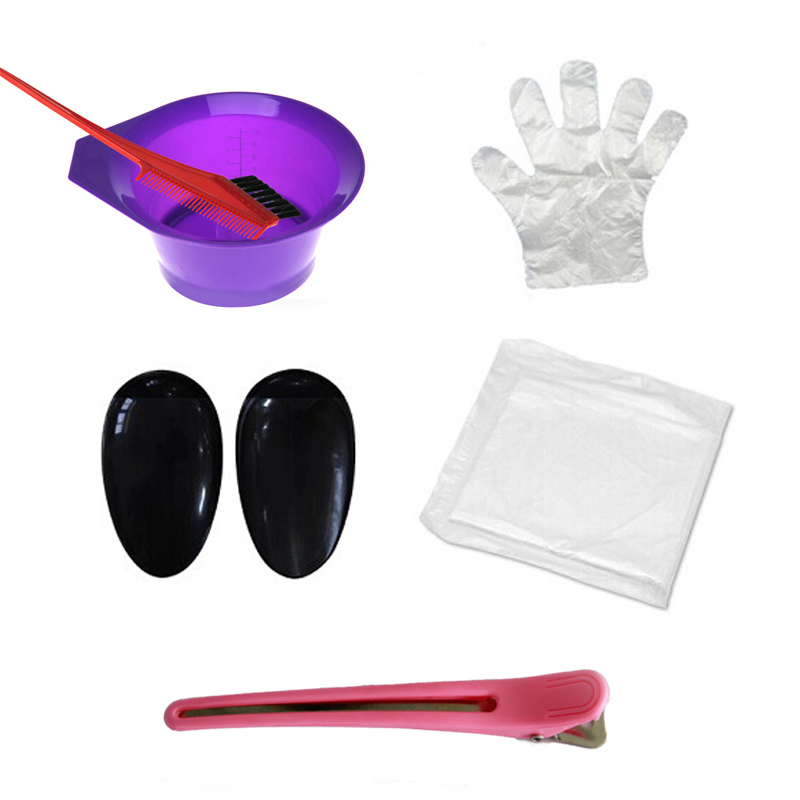 美发工具 染发六件套 发夹梳子耳套手套披肩调色碗 DIY一次性器具
