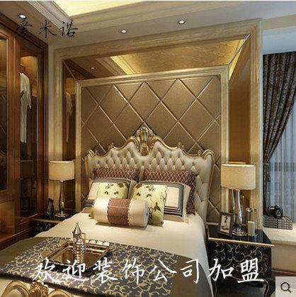 Customized diamond soft-packed hard-packed TV background sofa art bedside background European cloth living room bedroom background wall