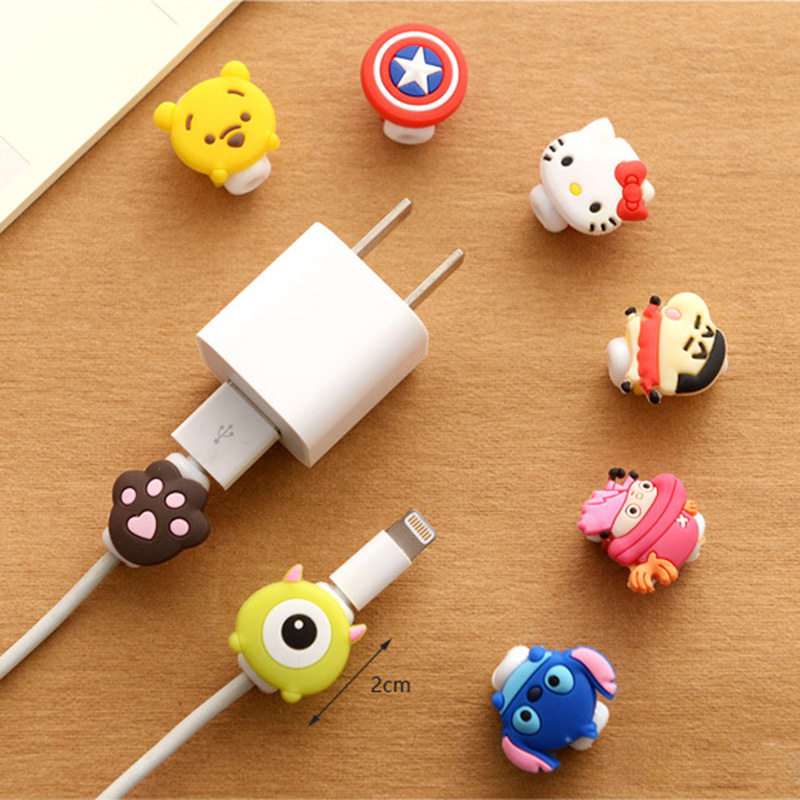 Korean mobile phone data cable protective cover Creative earphone charging cable anti-break protector Winder