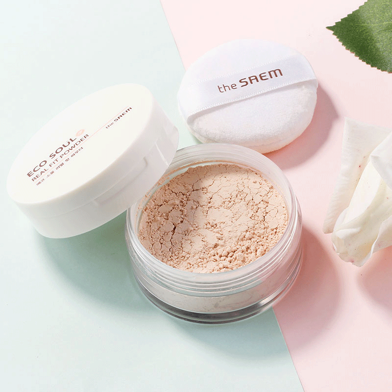 The Saem/得鲜定妆粉控油散粉持久遮瑕提亮肤色哑光蜜粉粉扑正品