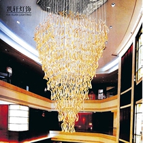 Art Xuan Custom Hotel clubhouse lobby ceiling stairwell air hanging stripe glass tube pendant ornaments