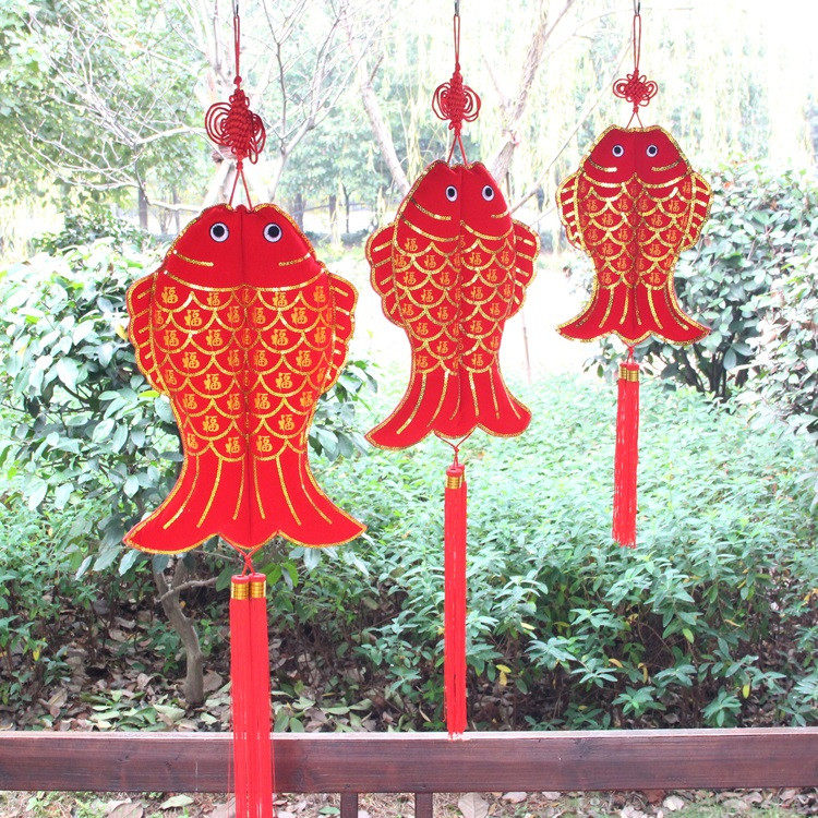 New Year fish pendant Pisces pendant pair of fish Chinese knot pendant New Year decorations Spring Festival pendant more than one year