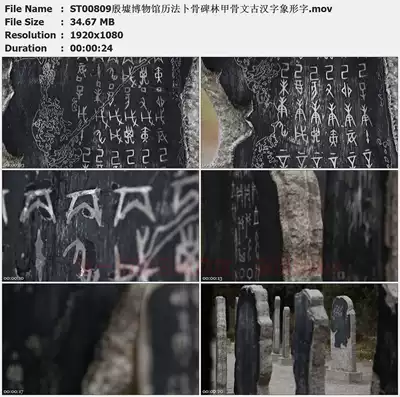 殷墟博物館曆法卜骨碑林甲骨文古漢字象形字高清實拍影片素材 殷墟博物館曆法卜骨碑林甲骨文古漢字象形字高清實拍影片素材