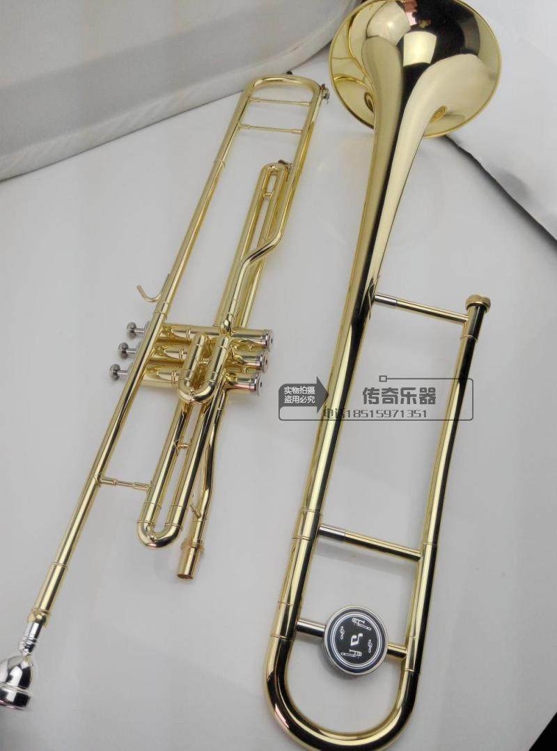Lijian Trombone Marching Trombone instrument Key press Piston trombone instrument B-down Alto trombone Promotion