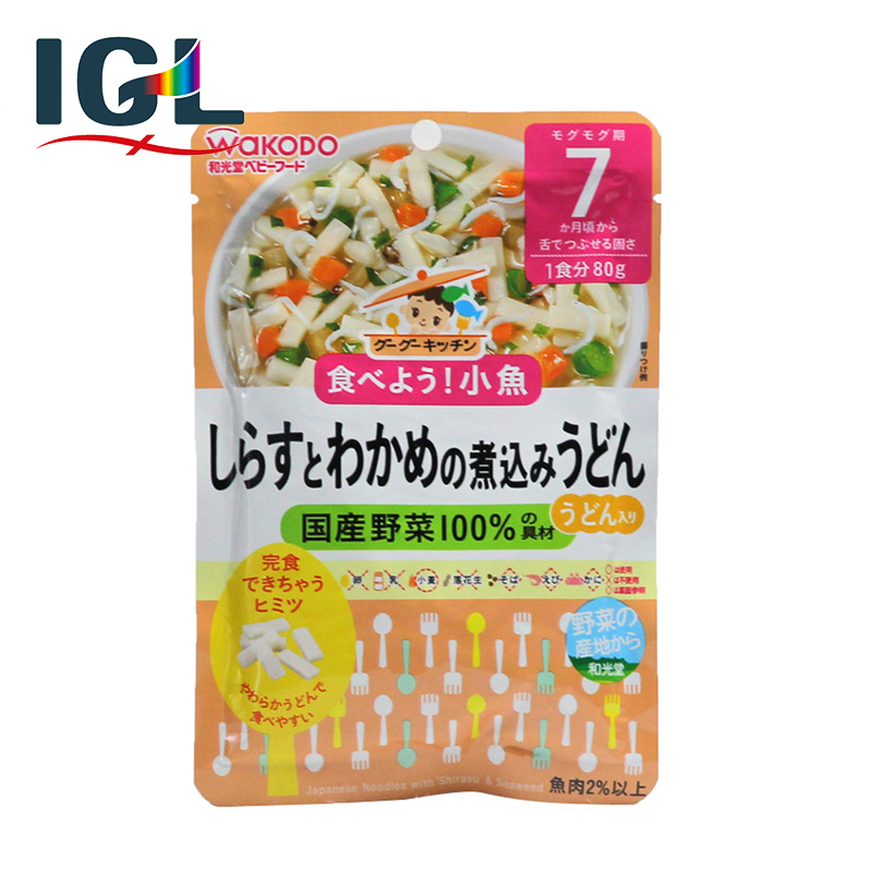 【直邮】wakodo/和光堂辅食小沙丁鱼裙带菜乌冬面 7个月+