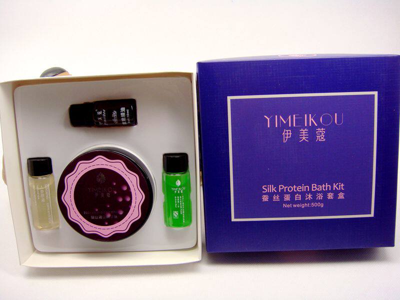 2 Boxes Imemento Silk Protein Bath Kit Box Rose Essential Oil Ginseng Olive Stock Raw Milk Cream Body Film