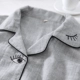 Bộ đồ ngủ mùa xuân và mùa thu cho phụ nữ dài tay bằng vải cotton hai lớp