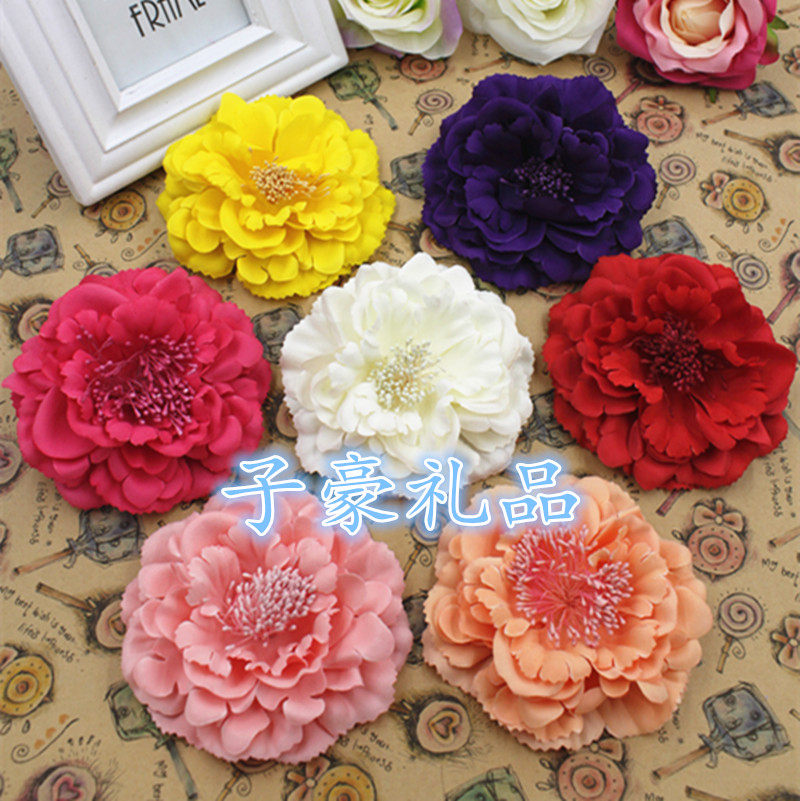 Simulation flannel peony flower headdress handmade DIY chest garland shoes flower hat decoration flower head flower fake flower silk flower