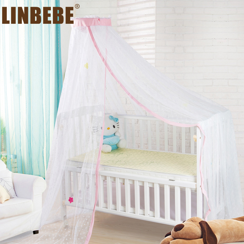 霖贝儿婴儿蚊帐 落地式带支架 对开门式 婴儿床蚊帐儿童蚊帐