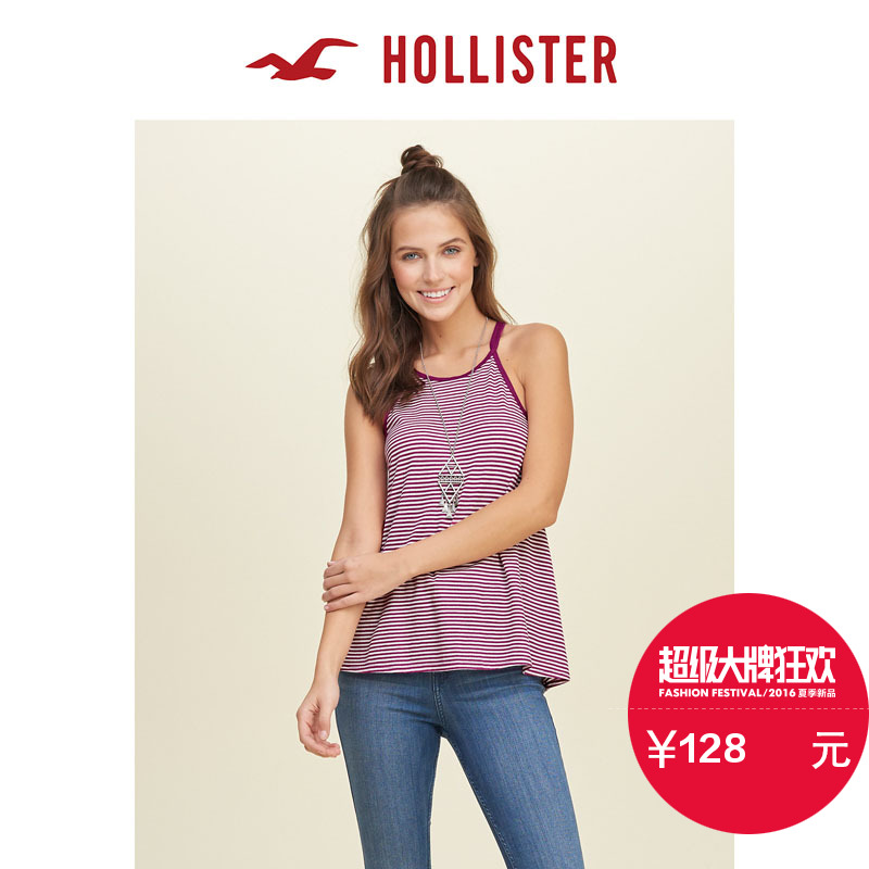 Hollister 2016春装新款必备款式后系带背心 女 115542