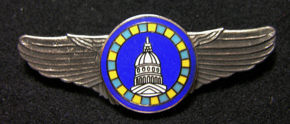 US Air Force World War II Victory Memorial Wing Badge 26 White House Air Force Bronze plated Antique Silver True enamel