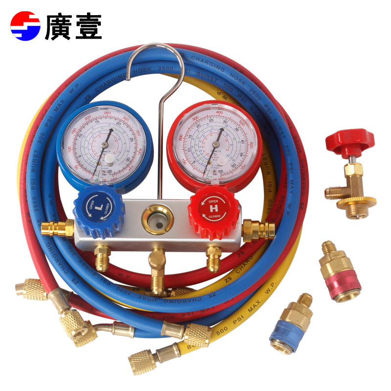 Wide One Air Conditioning Snow Seed Gfluoride Table Double Table Valves Snow Species Table Cold type R134A Refrigeration pressure gauge
