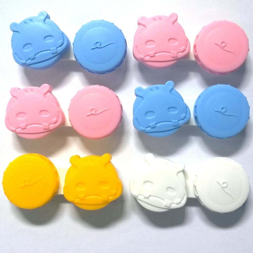 Wholesale Kangda hippopotamus series contact lens double partner box color contact lens maintenance box storage box 26