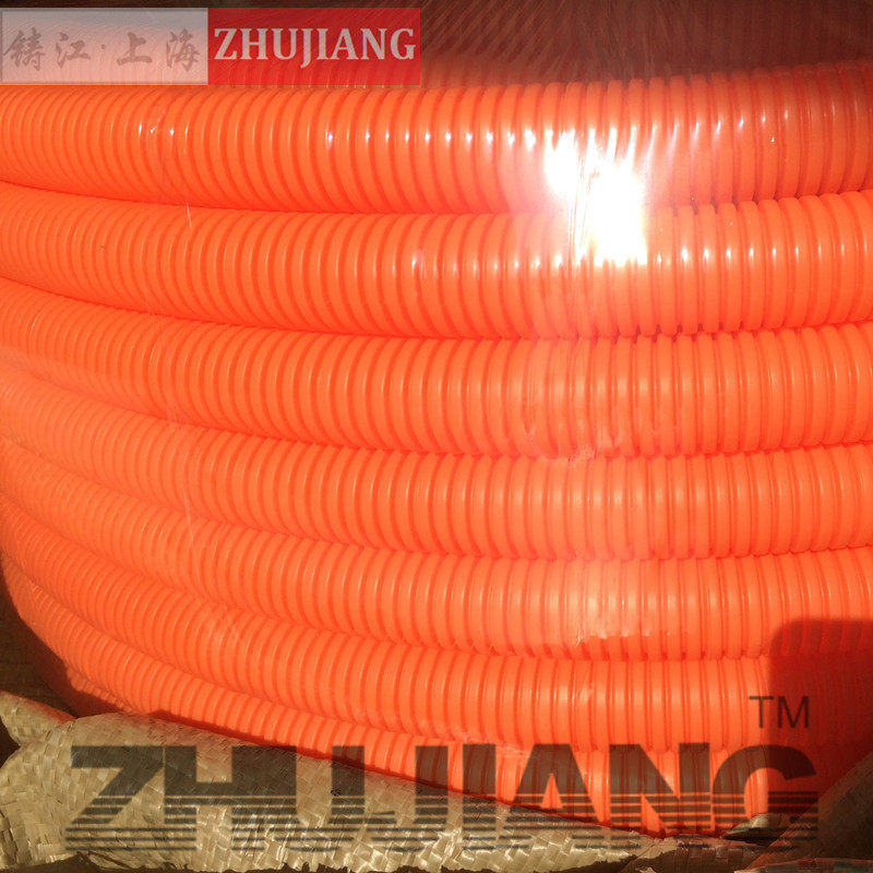Orange flame retardant corrugated pipe color PP polypropylene pipe plastic orange PVC hose AD28 5 100 m