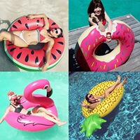 Kỳ nghỉ bên bờ biển dưa hấu dứa phao cứu sinh flamingo donut bơi vòng dày để tăng vòng bơi người lớn phao tắm cho trẻ sơ sinh