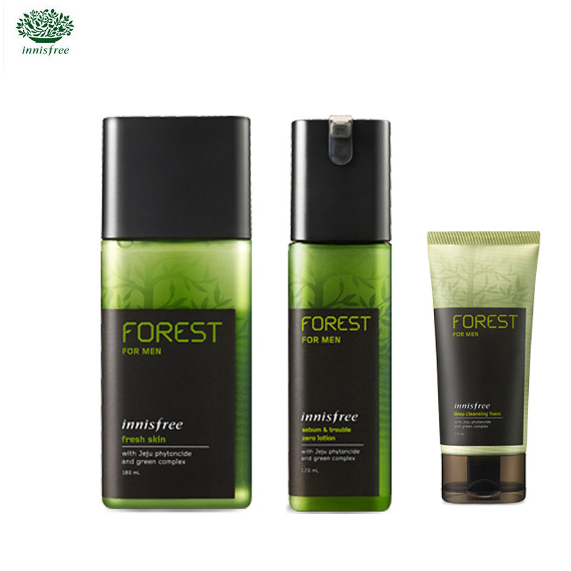 韩国正品innisfree/悦诗风吟森林男士爽肤水凝露组合套装保湿控油