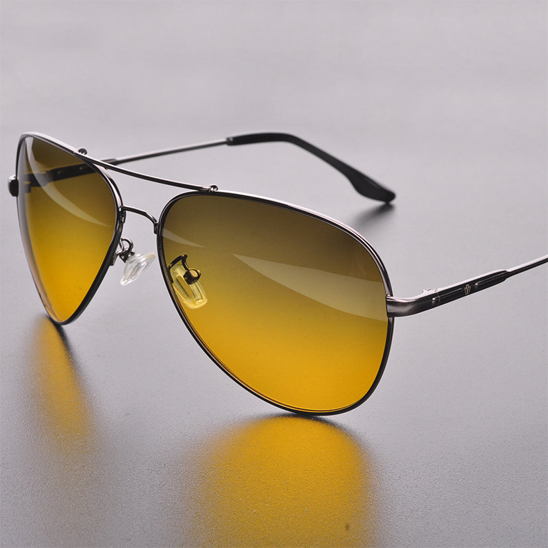 Driving mirror men day and night fashion sunglasses driving special double beam polarizer all-weather driver mirror classic