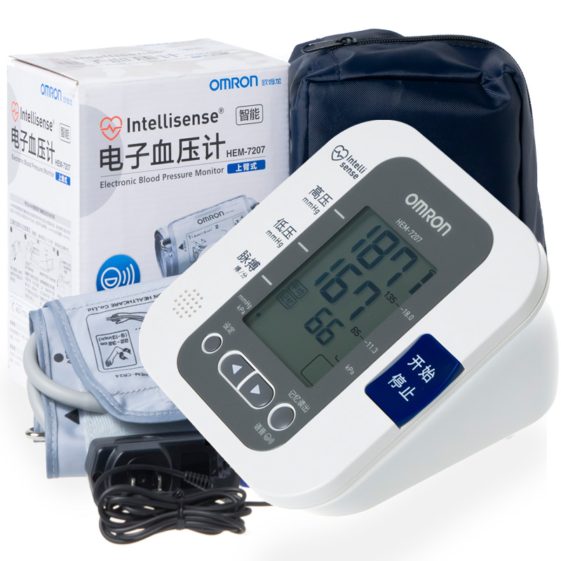 送礼袋欧姆龙电子血压计 HEM-7207 家用上臂式语音电子血压测量仪