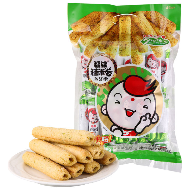 【天猫超市】福娃 糙米卷 海苔味428g/袋 膨化食品  能量棒
