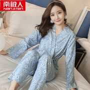 Bộ đồ ngủ kimono cotton ở Nam Cực Áo len nữ dài tay Nhật Bản quần áo rộng tháng cotton phục vụ nhà mùa xuân và mùa thu