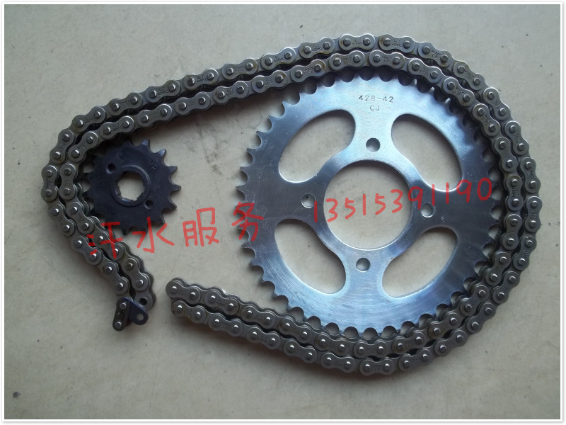 Qianjiang motorcycle accessories QJ125K Qianjiang Xiaolong set chain front and rear tooth plate size sprocket 428 chain