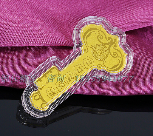 The auspicious key to run the key 0 2 gram gold bar gift collection transparent plastic packaging acrylic empty box
