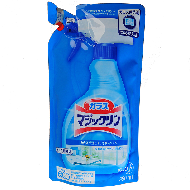 日本原装花王玻璃/镜面强力泡沫清洁剂350ml替换装*去污恢复透亮