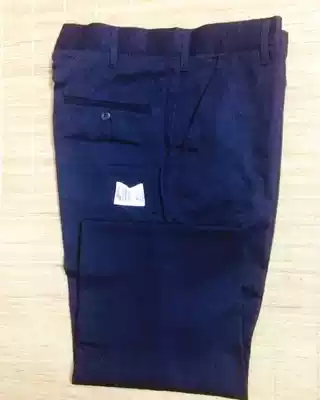 New navy blue spring and autumn trousers Navy blue twill cotton trousers foreign trade butt pants with back pocket