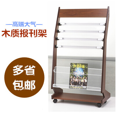 Newspaper racksUniversal shelves Magazine racksInformation shelves display promotional shelves Wooden high-grade floor-to-ceiling creative book shelves