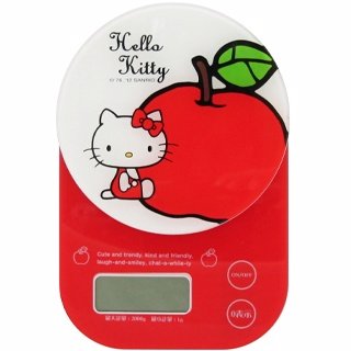 Hello Kitty Taiwan-made MIT Round Home Electronic Food Scale - Apple Type