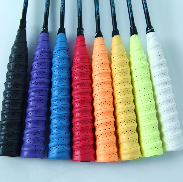 Advanced ribbed coated perforated badminton racket keel hand glue sweat-absorbing non-slip belt