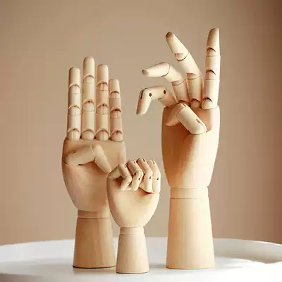 Nordic home decoration wooden hand model Puppet Man wood movable joint hand hanging jewelry painting material ornaments