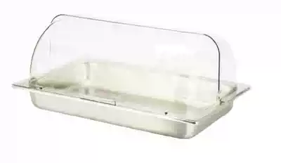 Stainless steel food plate display plate buffet plate bread tray cake number pot with PC transparent half-flap