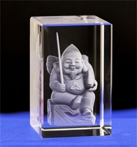Ebisu 3D crystal carved Buddha statue ornaments send devout Buddha believers gift ideas can be customized for religious prayer