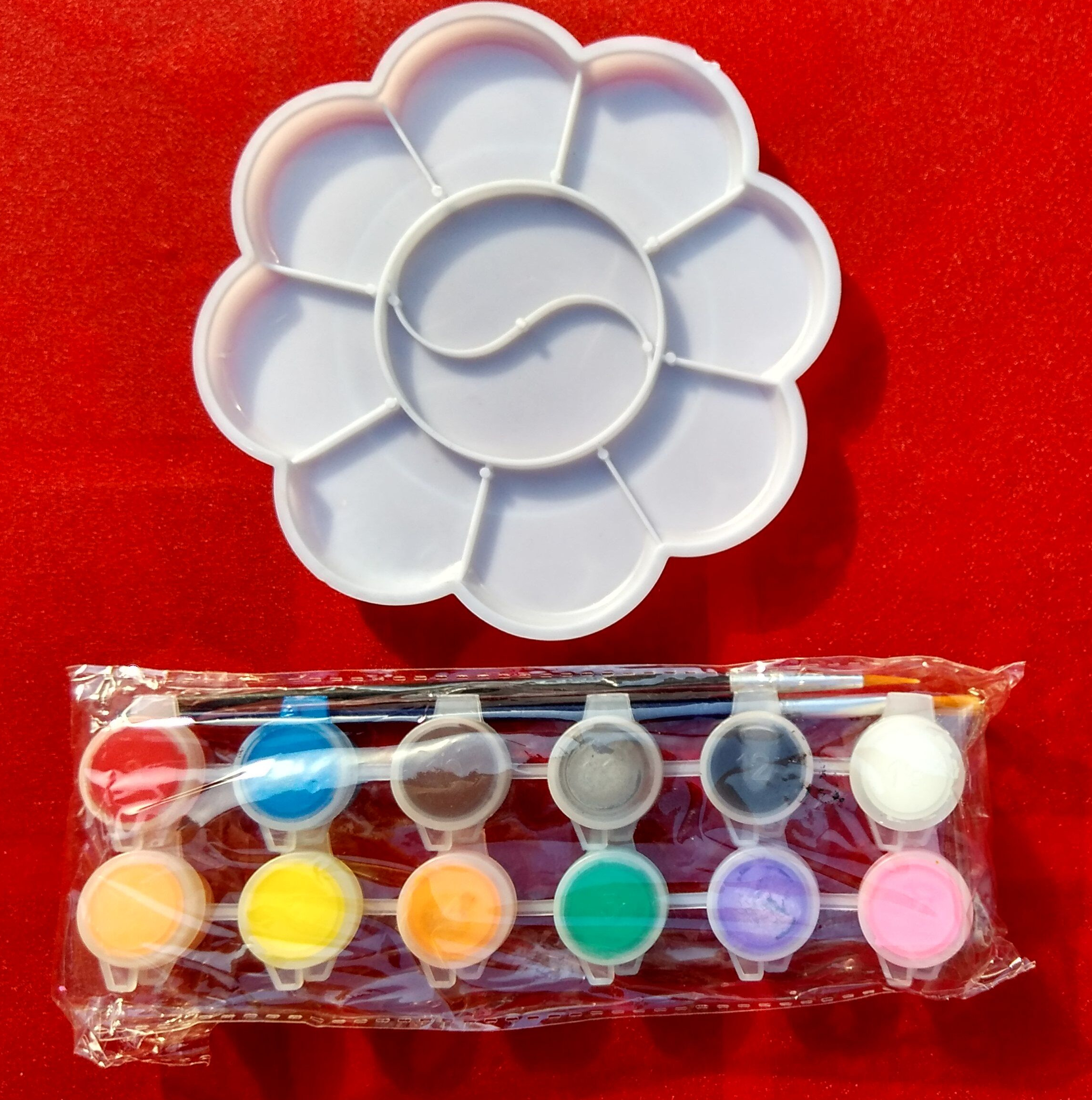 Kite one-piece acrylic paint 6-color 8-color 12-color brush palette blank kite brush diy kite material