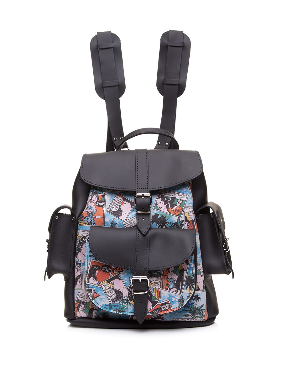 Grafea 彩色漫画印花针扣搭带双肩包