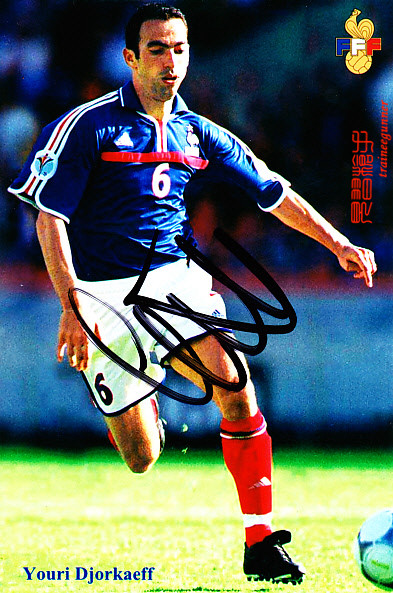 French star Djorkaeff autographed photo IP A