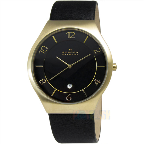 台湾官网直邮进口SKAGEN / SKW6145 / Grenen 绅士同盟轻薄皮革腕