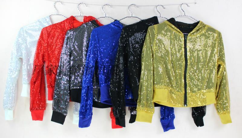 Qingkuliang Film collar dance blouses DS short jacket headliner Necklace for Hip Hop Street Dance Jacket