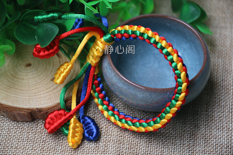 Buddhist Tibetan-style pure hand woven diamond knot auspicious knot Ping An artisan strings hand rope decorated by hand