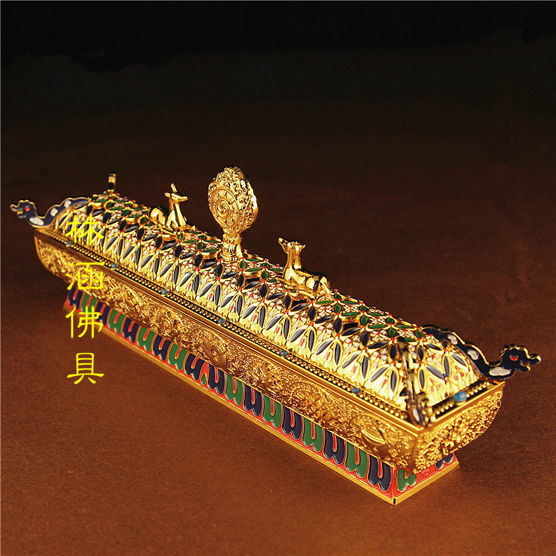 Jing Tai Blue Pure handmade Painted Eight Auspicious Octaves Copper Alloy Wire Fragrant and Fragrant Oven Sandalwood Stove Incense box Chanel