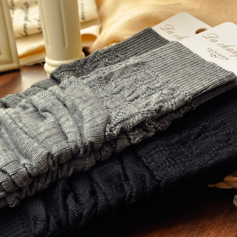 New Han - winter lace hollow wool socks female thin - piece lady bubble socks leg - socks boots