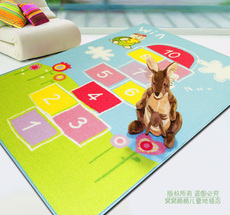 ковер 包邮品牌捷成儿童地毯大号龟兔赛跑跳房子地毯垫跳格子游戏可机洗