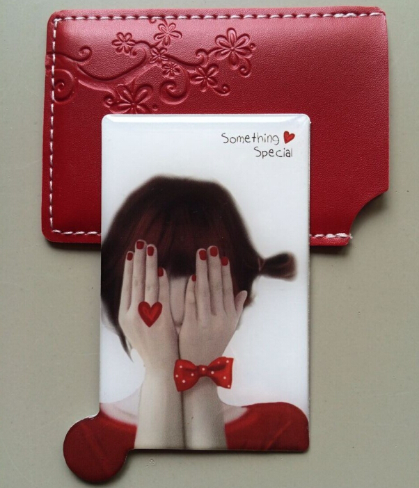 Unbreakable small mirror stainless steel portable makeup mirror cute portable portable mirror with leather case metal