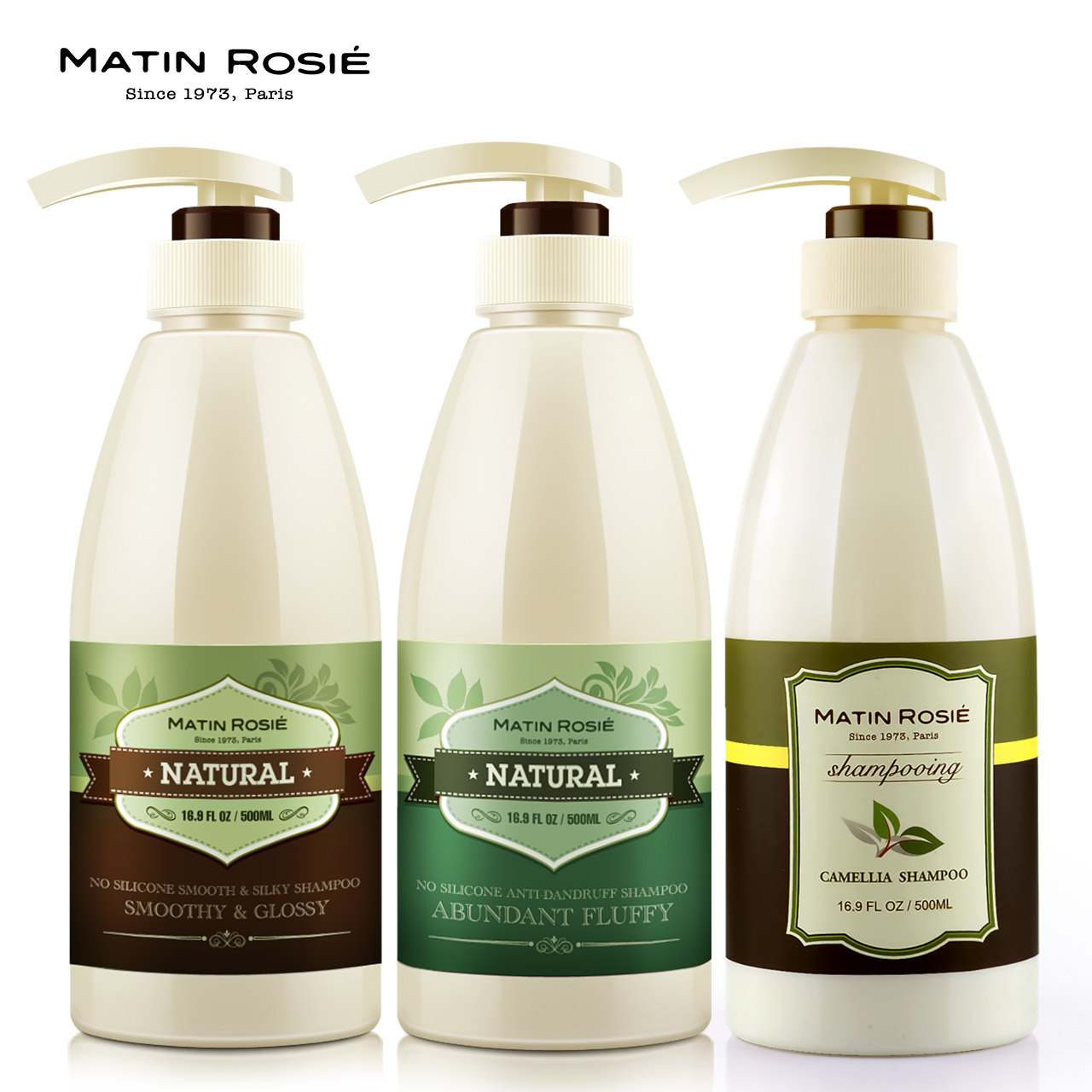 去屑亮滑洗发水+柔顺丰盈洗发露+山茶去屑修护洗发