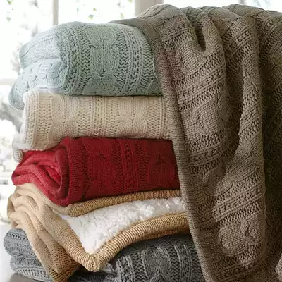 European cotton knitted wool blanket lamb cashmere composite blanket winter warm thickened blanket blanket plush blanket