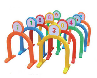 Kindergarten parent-child garden Children's sensory integration equipment Plastic game drilling hole Plastic digital drilling hole set of 10 pieces