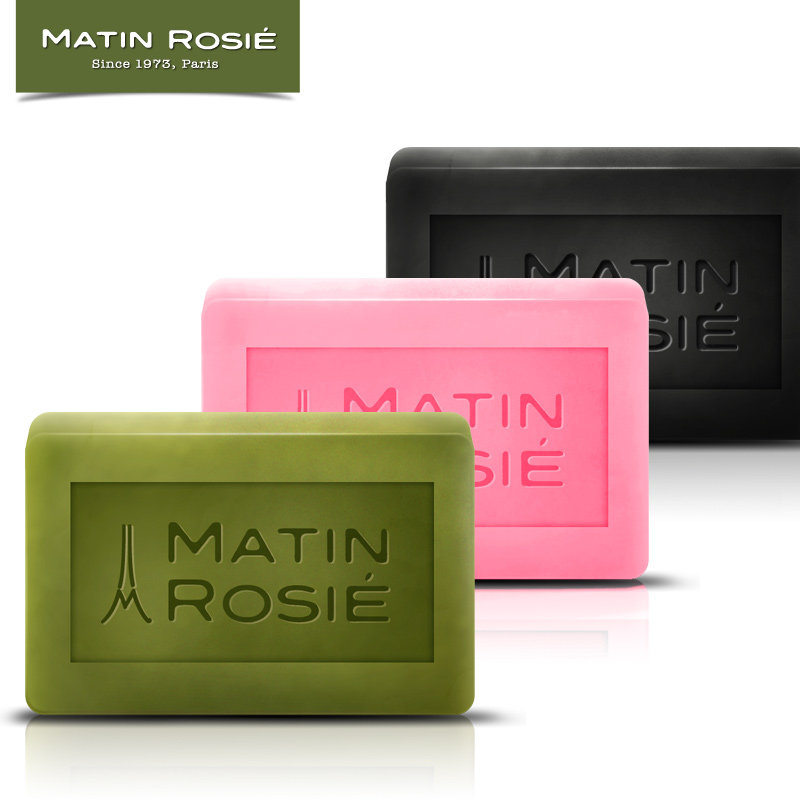 玛汀露丝法国 玫瑰精油皂 绿茶香皂竹炭洁面手工皂3块装