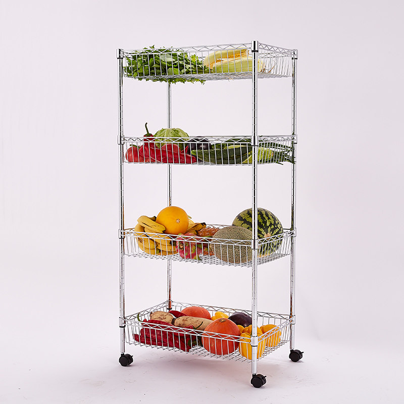 Vegetable Rack Kitchen Shelving Ground Vegetable Shelf Multilayer Rack Dish Rack Containing shelving Vegetable Basket Pan Rack Adjustable